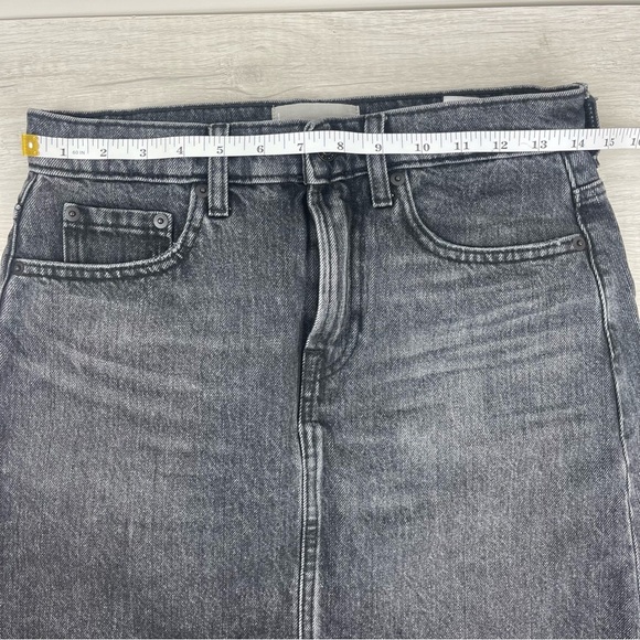 Everlane Washed Black Denim Skirt with Distressed Hem, 27 - Picture 9 of 11